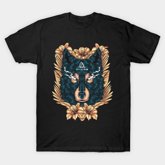 elegant wolf design T-Shirt by Kukuh_handal